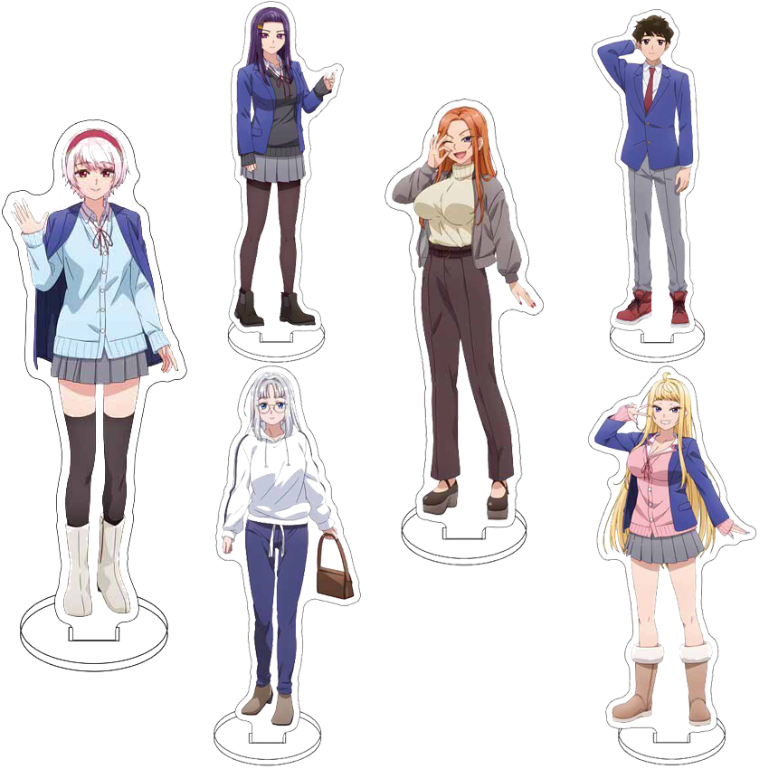 Anime Merchandise Collection - 16cmのアクリル製フィギュアスタンド。アニメ「北海道ガールズは超かわいい！」 翼の守護者 ‌ 南冬樹 ‌ さゆりあきの